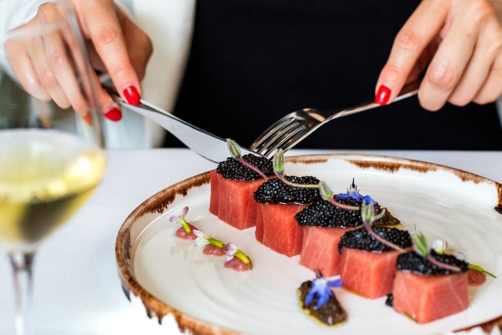 Beluga-Caviar on Tuna