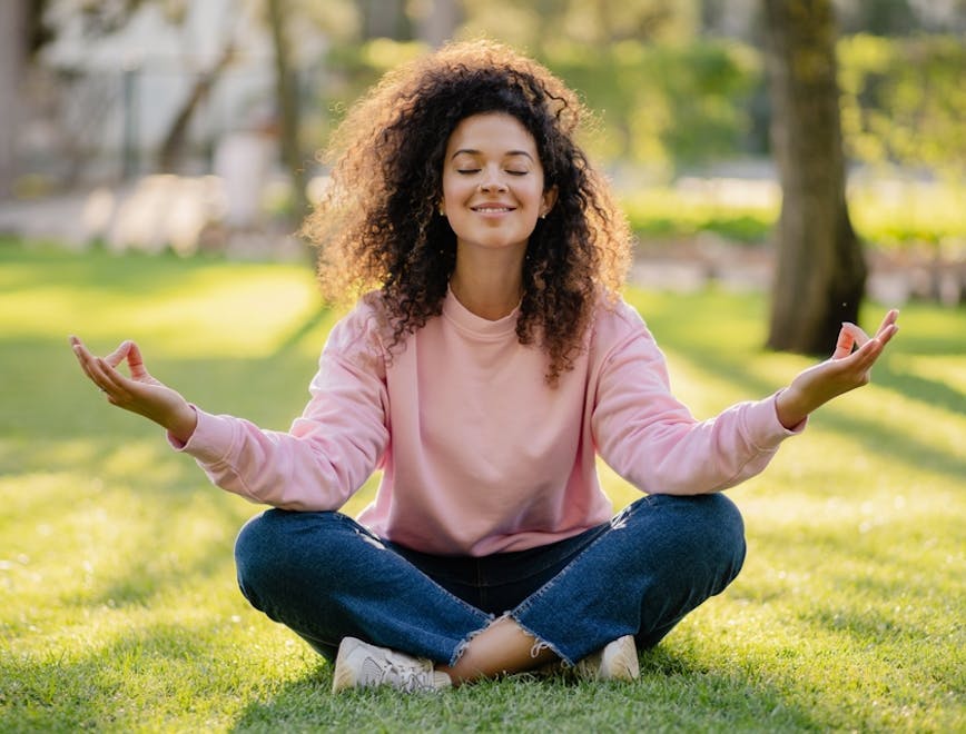 woman,beauty,young,caucasian,happy,yoga,body,peaceful,summer,meditating,beautiful,balance,grass,vitality,female,park,smiling,zen,attractive,green,nature,relax,relaxation,health,tranquil,girl,meditate,people,lifestyle,morning,outdoor,outdoors,healthy,meditation,person,position,sitting person sitting child female girl face head